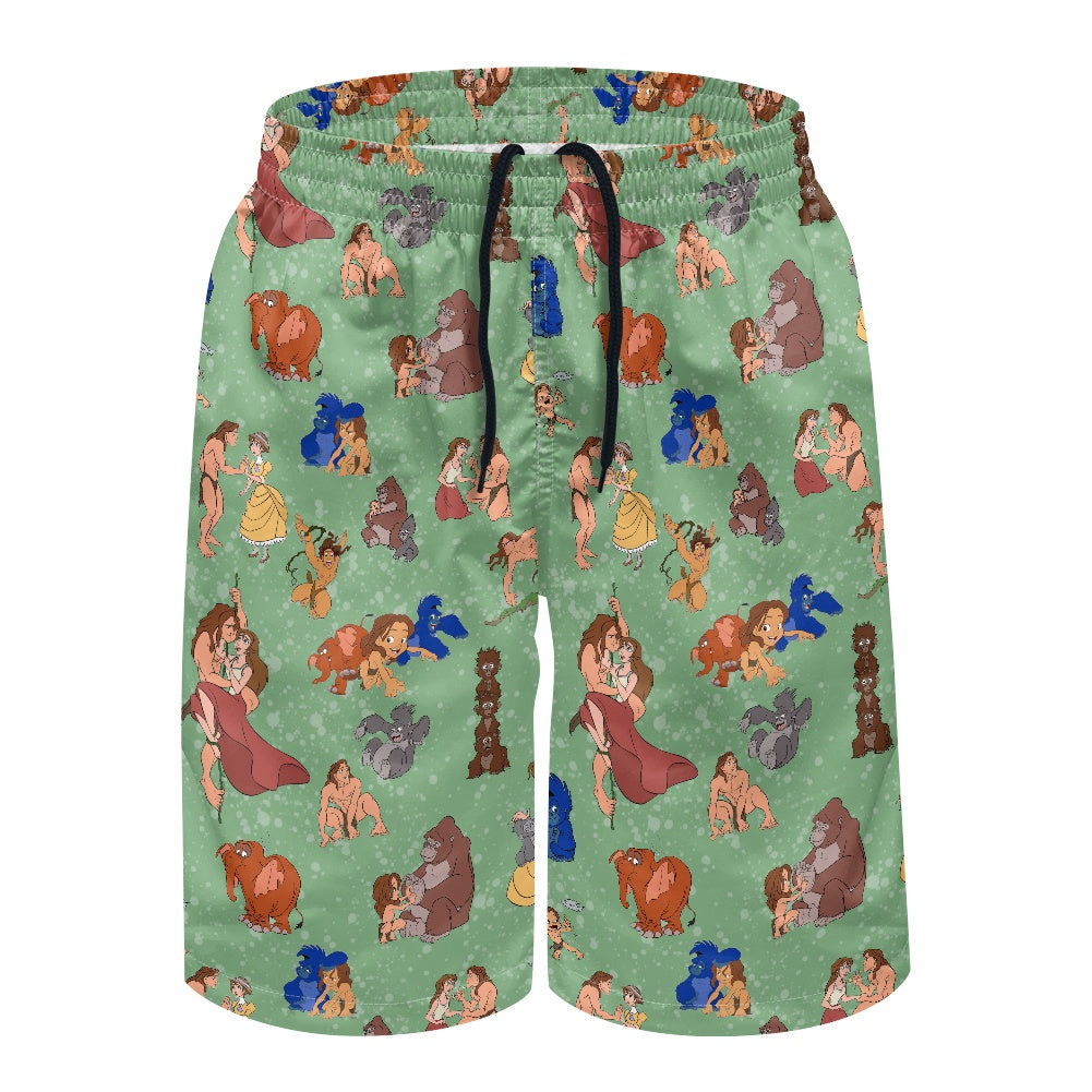 Jungle Man All-Over Print Men's Beach Shorts