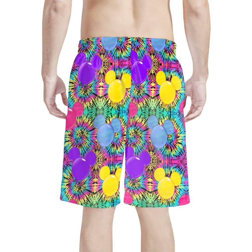 Tie Dye Mouse All-Over Print Men's Beach Shorts