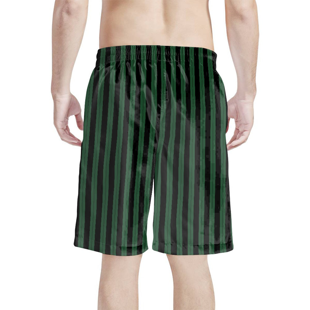 HM Wallpaper Stripe All-Over Print Men's Beach Shorts