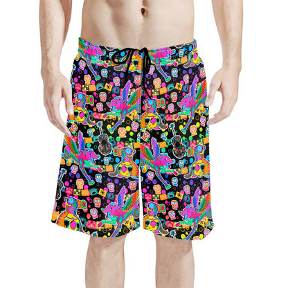 Coco Alien All-Over Print Men's Beach Shorts