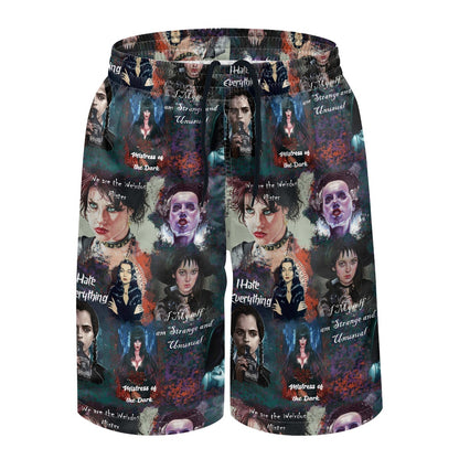 Spooky Babes All-Over Print Men's Beach Shorts