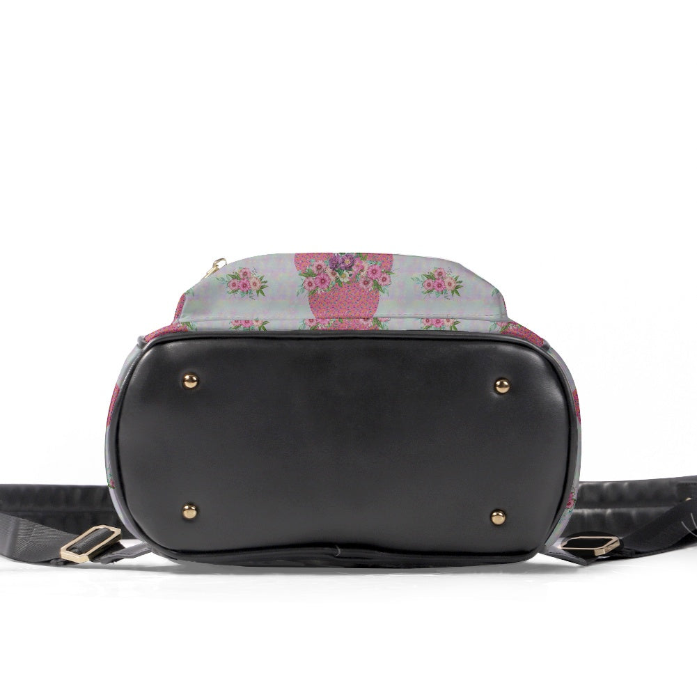 Pink Floral Crown Casual Backpack for women