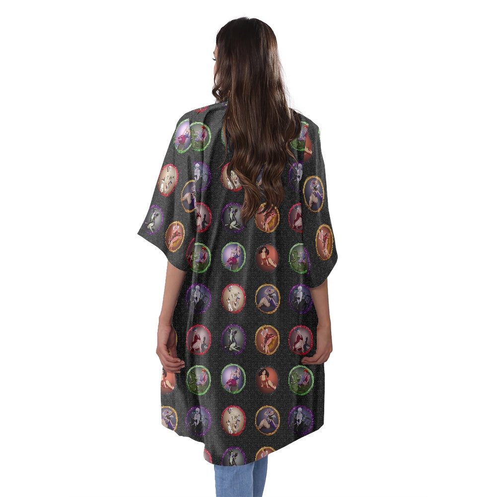 Villain Babes Women's Half Sleeve Kimono Cardigan