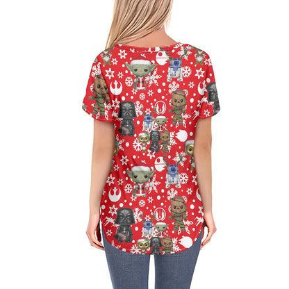 SW Pop Christmas Women's V-neck Top