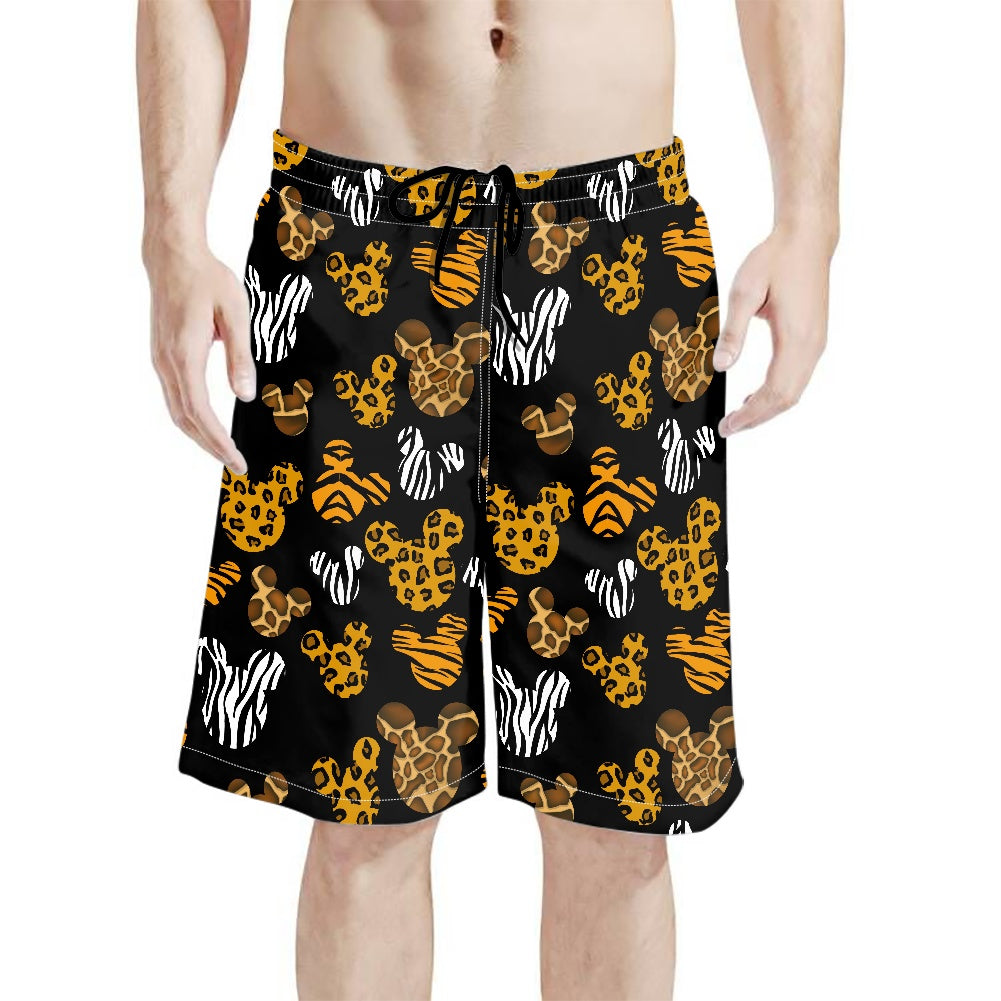 Safari Ears All-Over Print Men's Beach Shorts