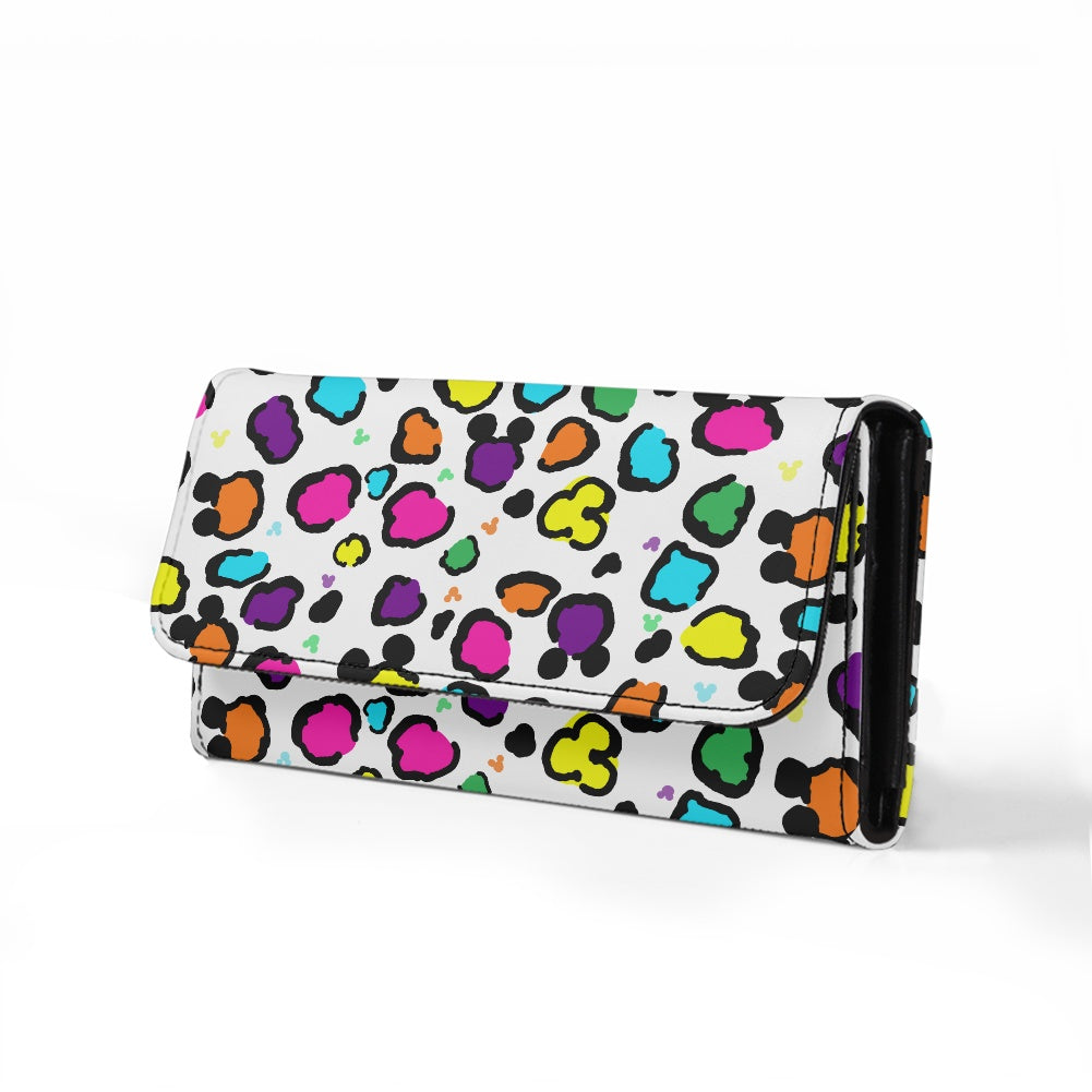 Neon Spots Long Folding Wallet