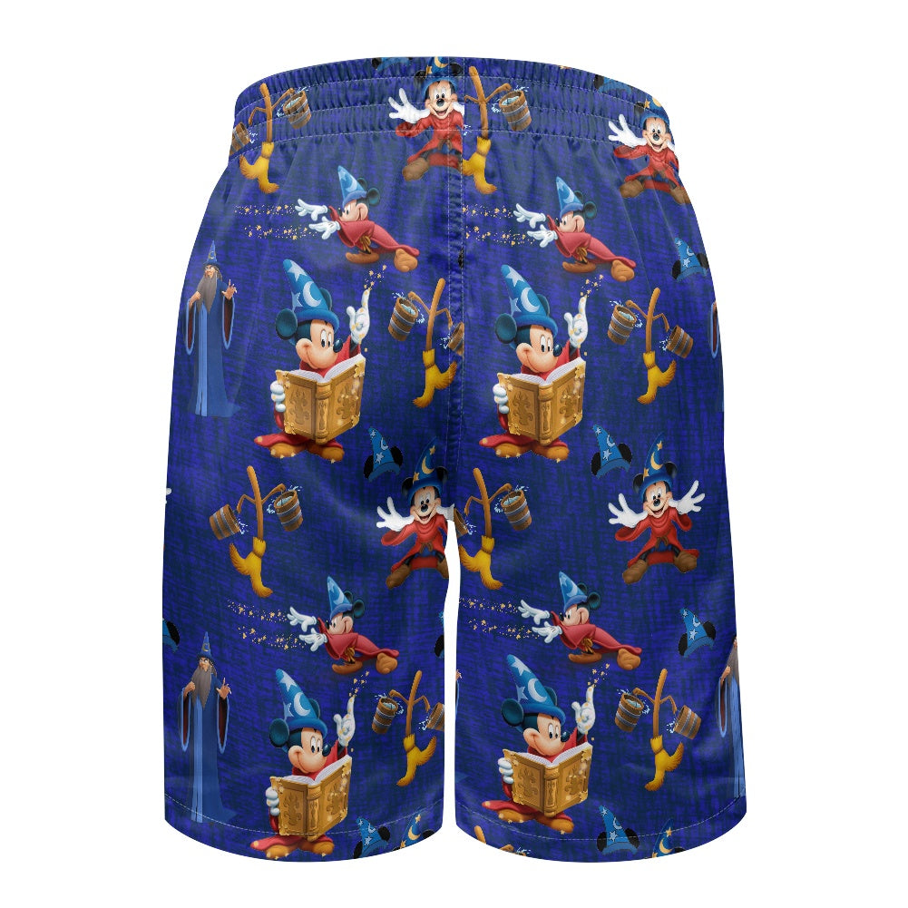 Mouse Sorcerer All-Over Print Men's Beach Shorts