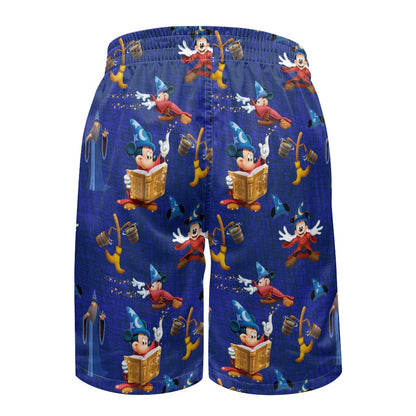 Mouse Sorcerer All-Over Print Men's Beach Shorts