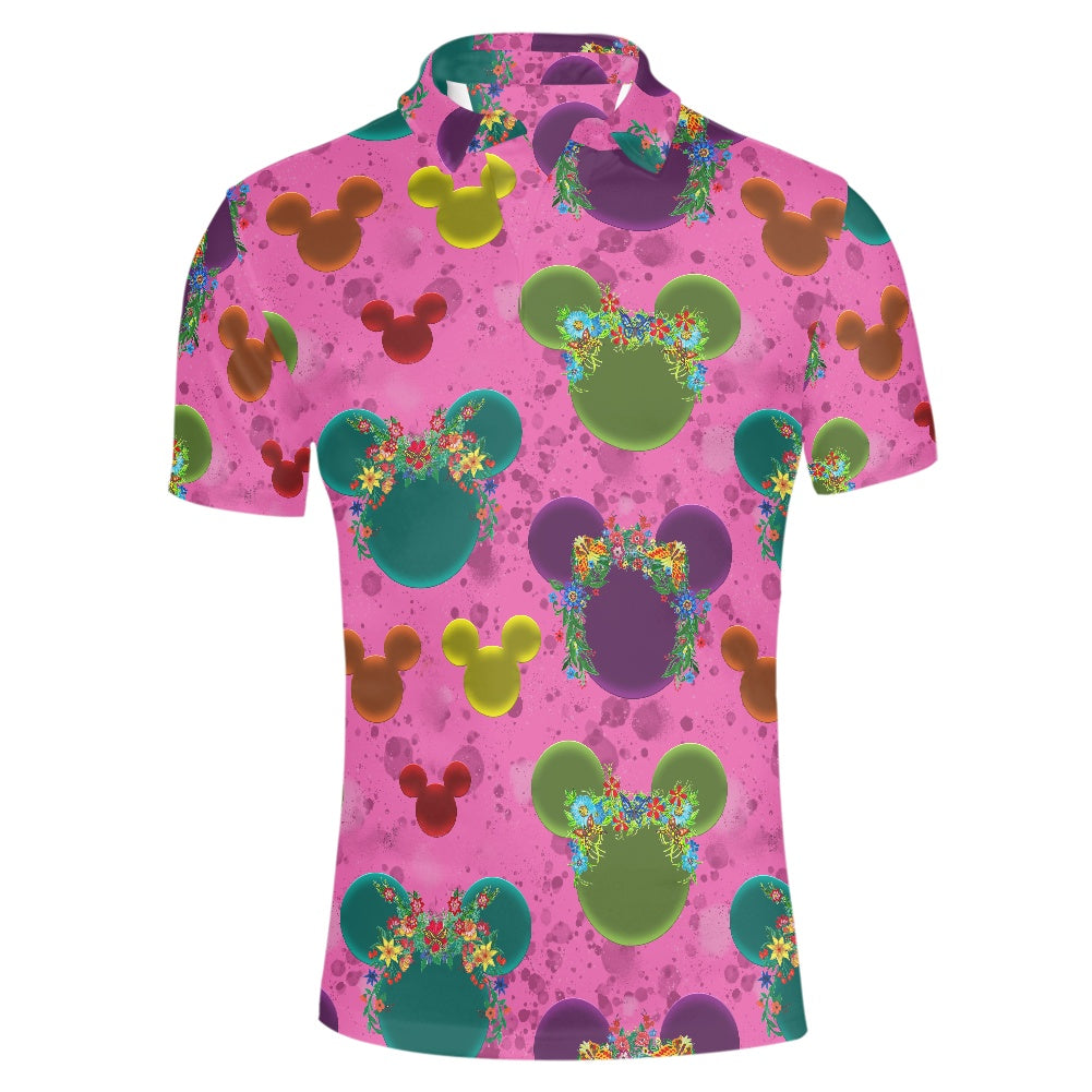 Neon Floral Ears Polo T-shirt