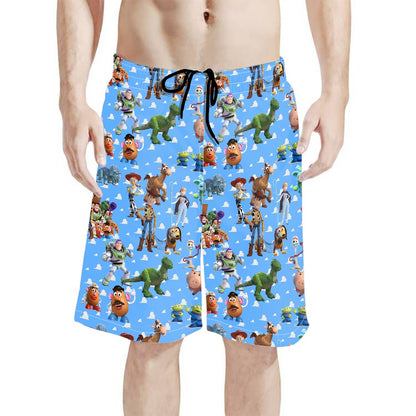 Toy Box Friends All-Over Print Men's Beach Shorts