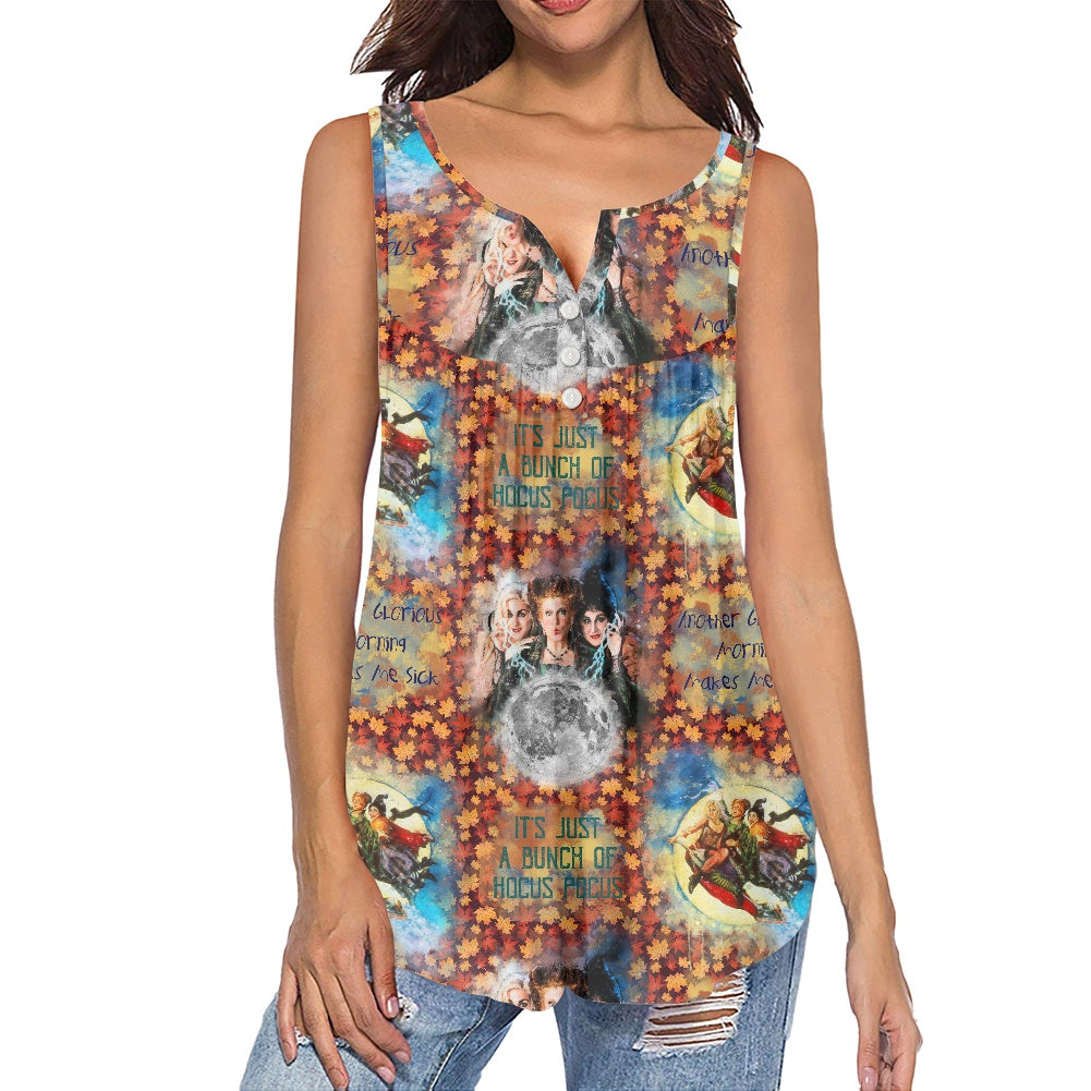 Makes Me Sick All-Over Print Women's Sleeveless V-Neck Top