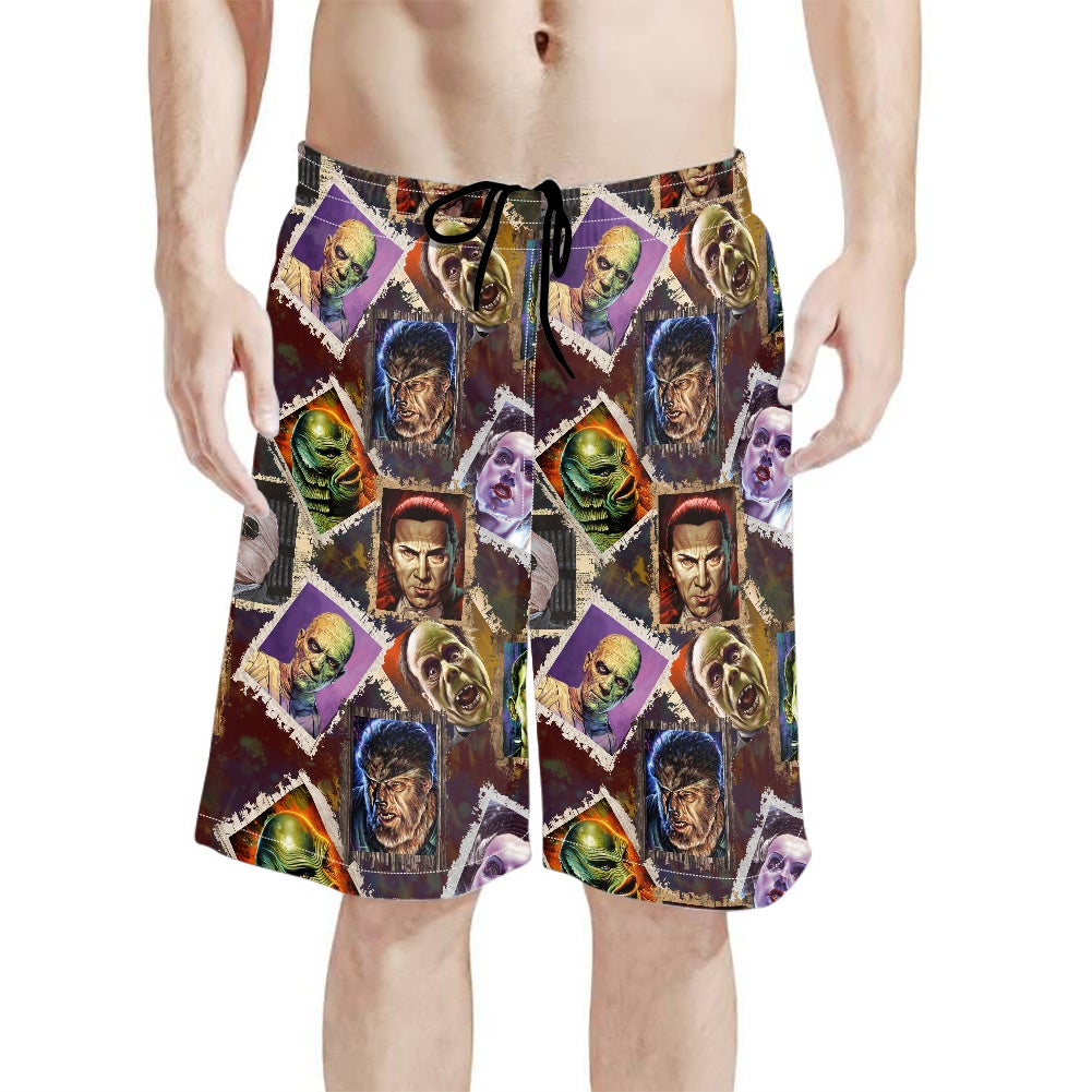 Movie Monsters All-Over Print Men's Beach Shorts