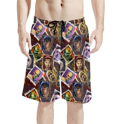 Movie Monsters All-Over Print Men's Beach Shorts