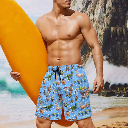 Toy Box Friends All-Over Print Men's Beach Shorts