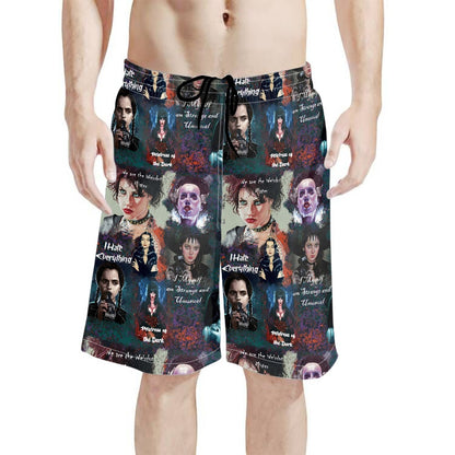 Spooky Babes All-Over Print Men's Beach Shorts