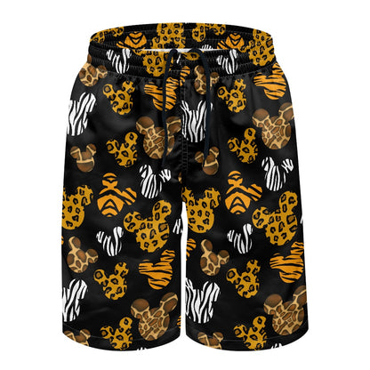 Safari Ears All-Over Print Men's Beach Shorts