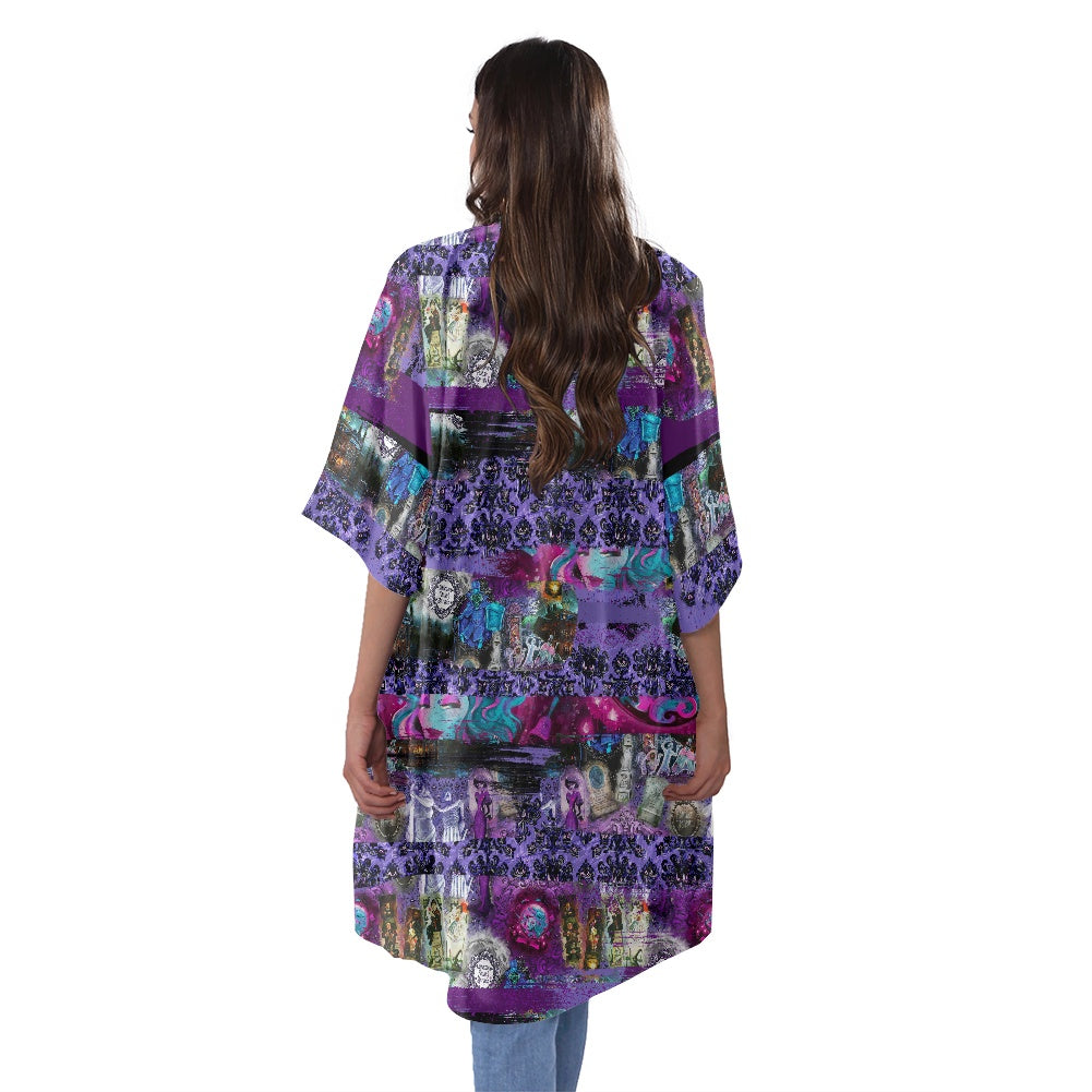 Haunted Women's Half Sleeve Kimono Cardigan