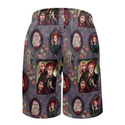 Hocus Portraits All-Over Print Men's Beach Shorts