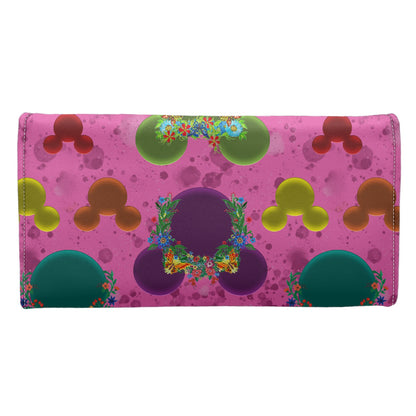 Neon Floral Ears Long Folding Wallet