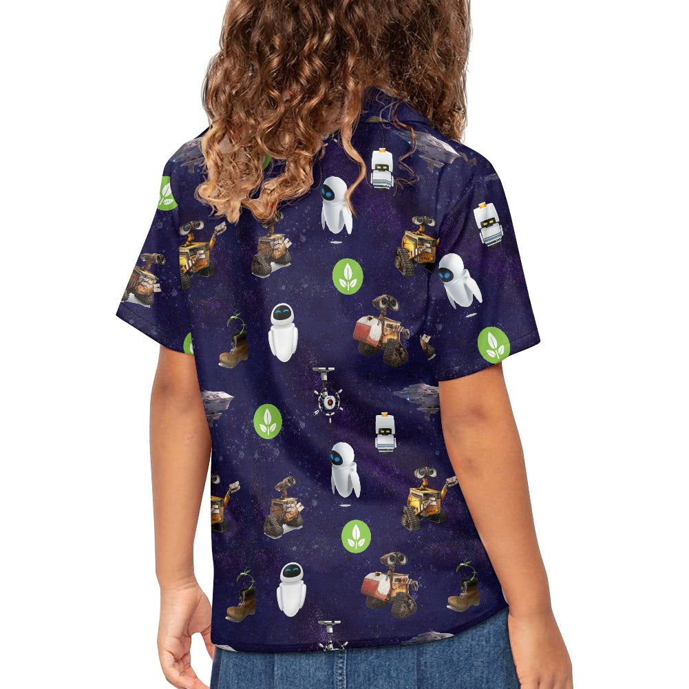 Space Robots Hawaiian Shirt for Child