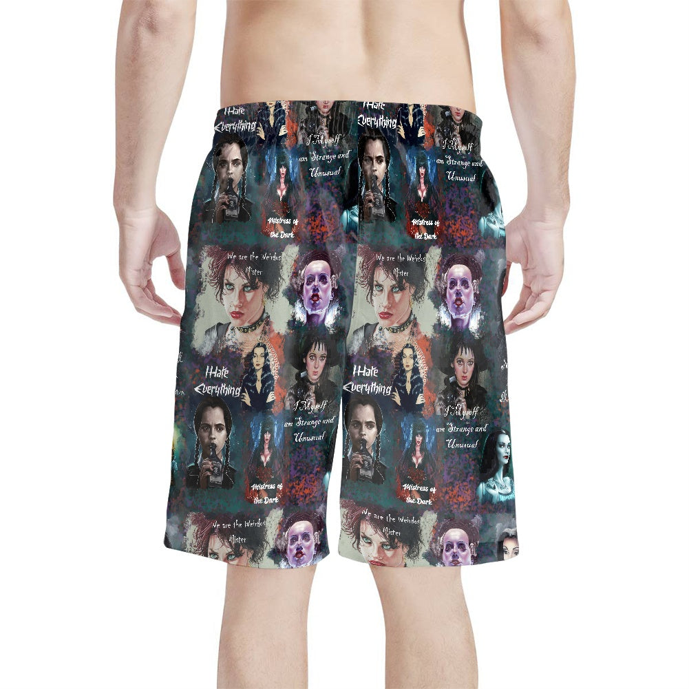 Spooky Babes All-Over Print Men's Beach Shorts