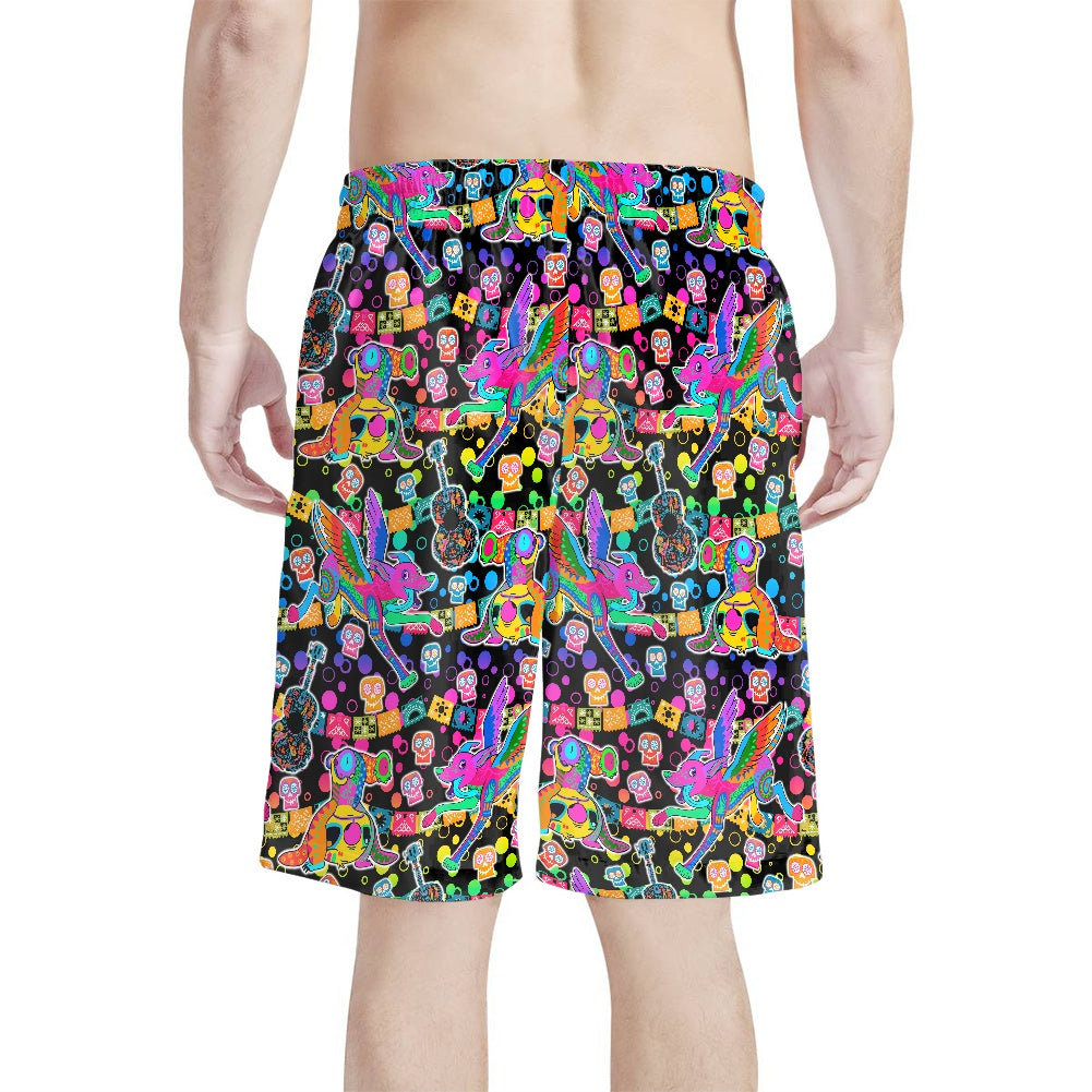 Coco Alien All-Over Print Men's Beach Shorts