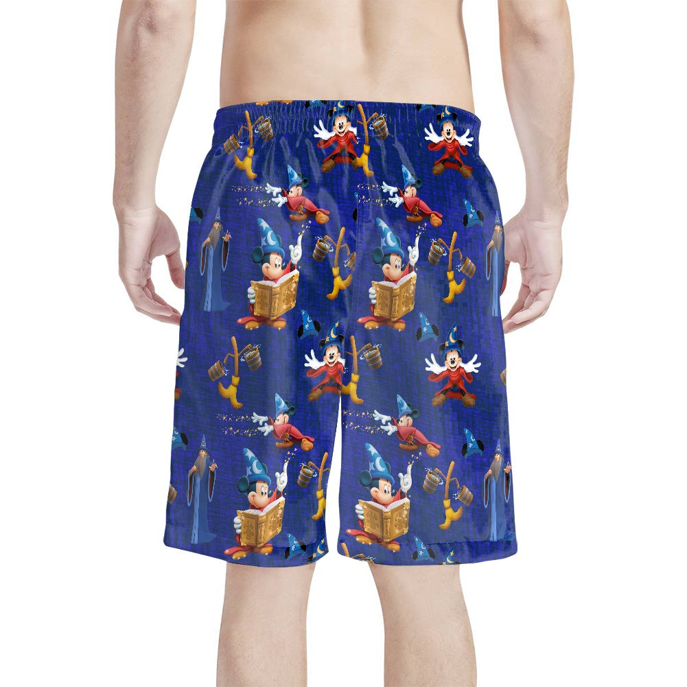 Mouse Sorcerer All-Over Print Men's Beach Shorts