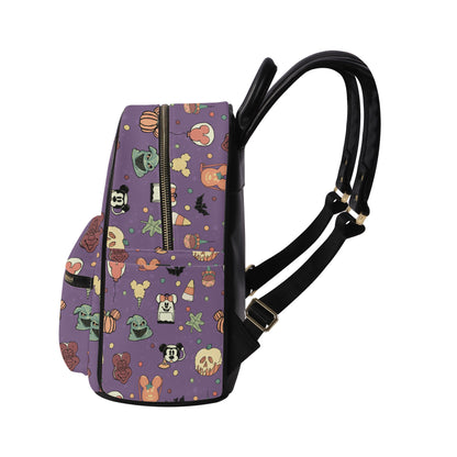 Boho Halloween Purple Casual Backpack for women