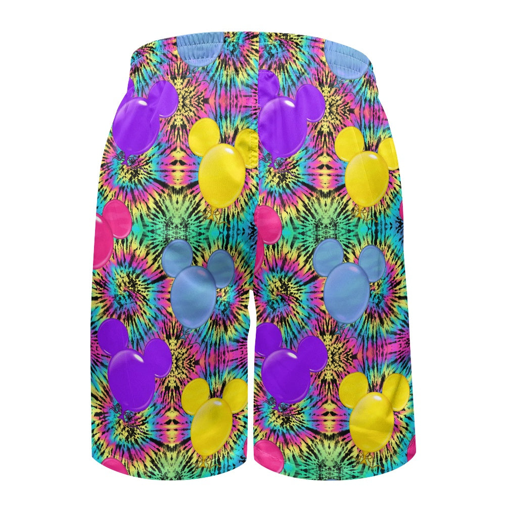 Tie Dye Mouse All-Over Print Men's Beach Shorts