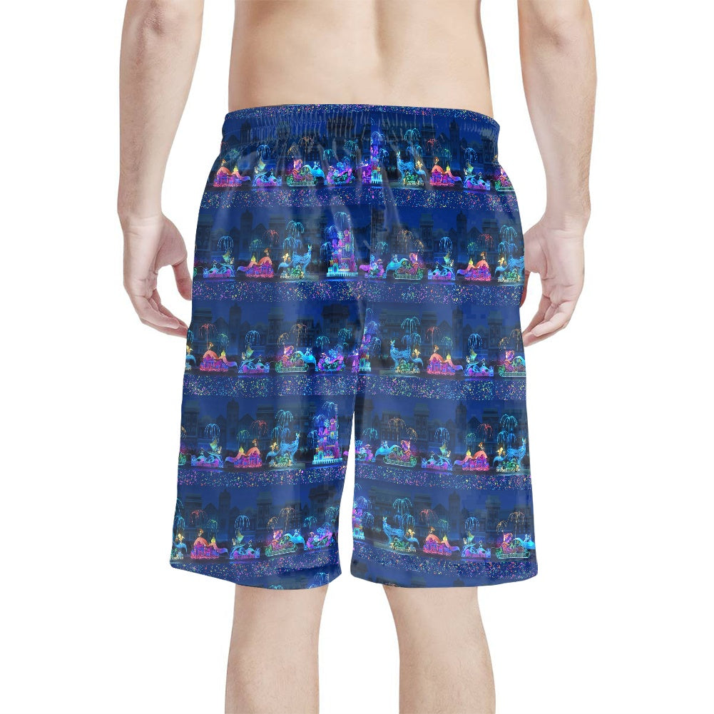 Electric Light All-Over Print Men's Beach Shorts