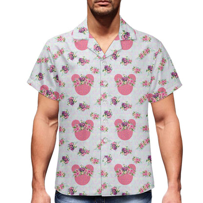 Pink Floral Crown Hawaiian shirt