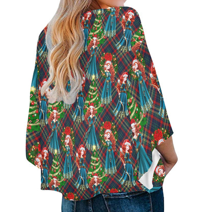 Scottish Christmas Women‘s’ V-neck Streamers Blouse