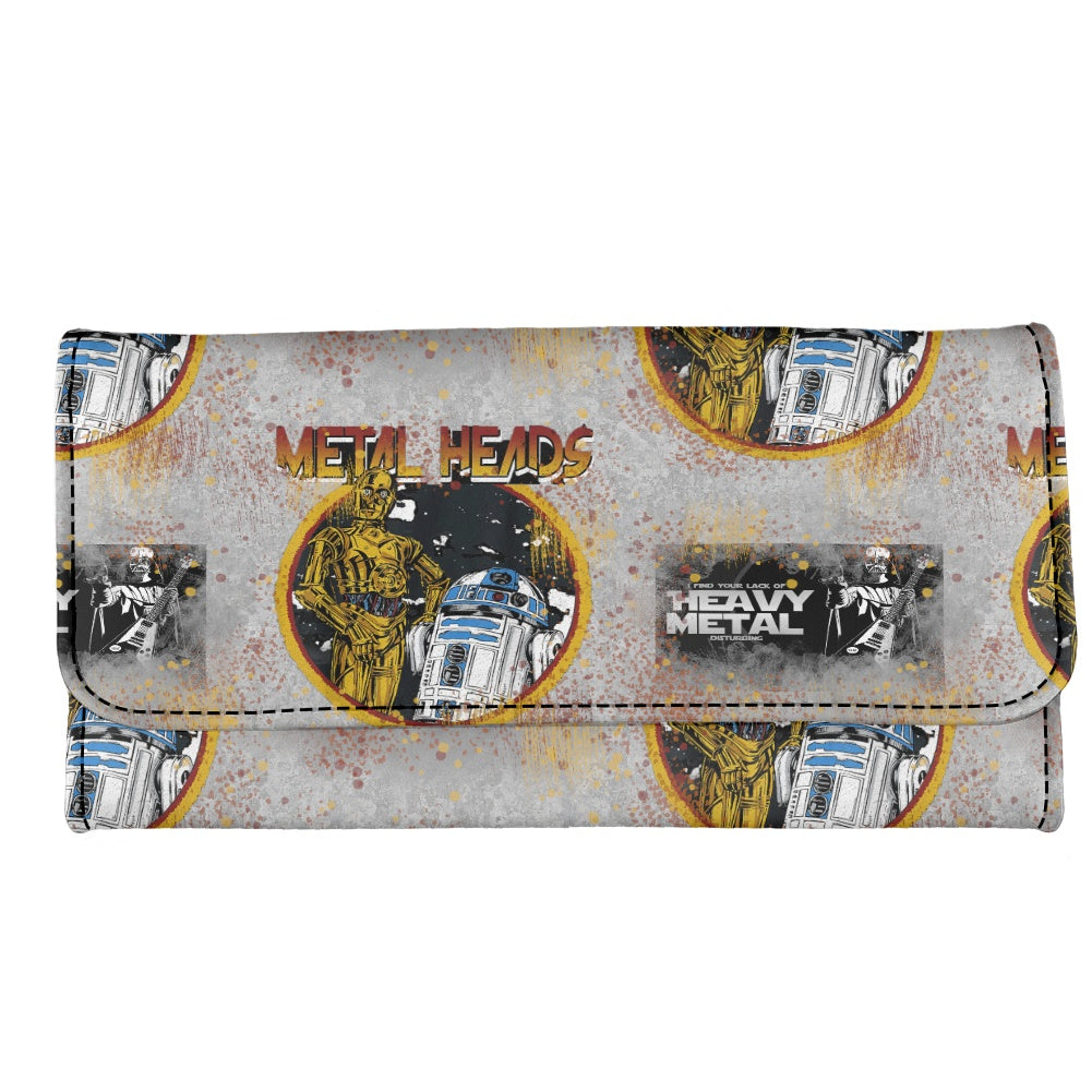 Metal Heads Long Folding Wallet