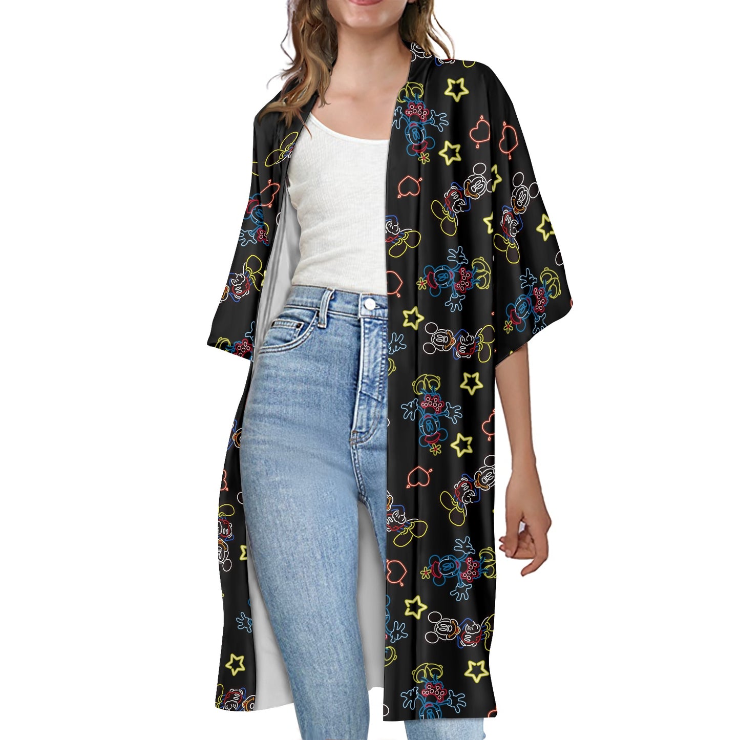 Neon Mouse Women's Half Sleeve Kimono Cardigan