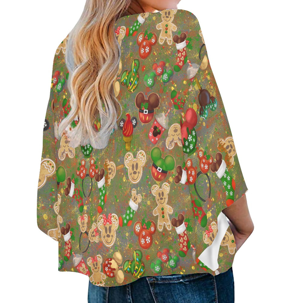 Christmas Cookies Women‘s’ V-neck Streamers Blouse