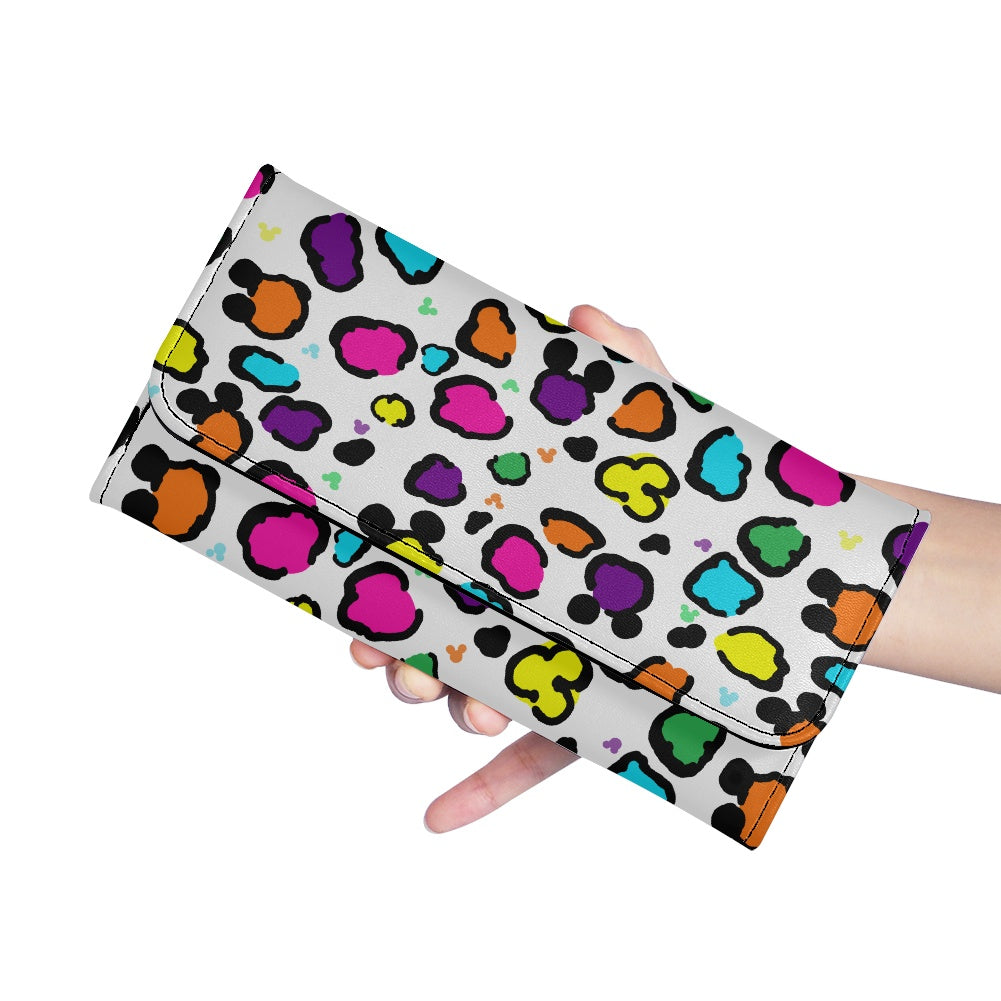 Neon Spots Long Folding Wallet