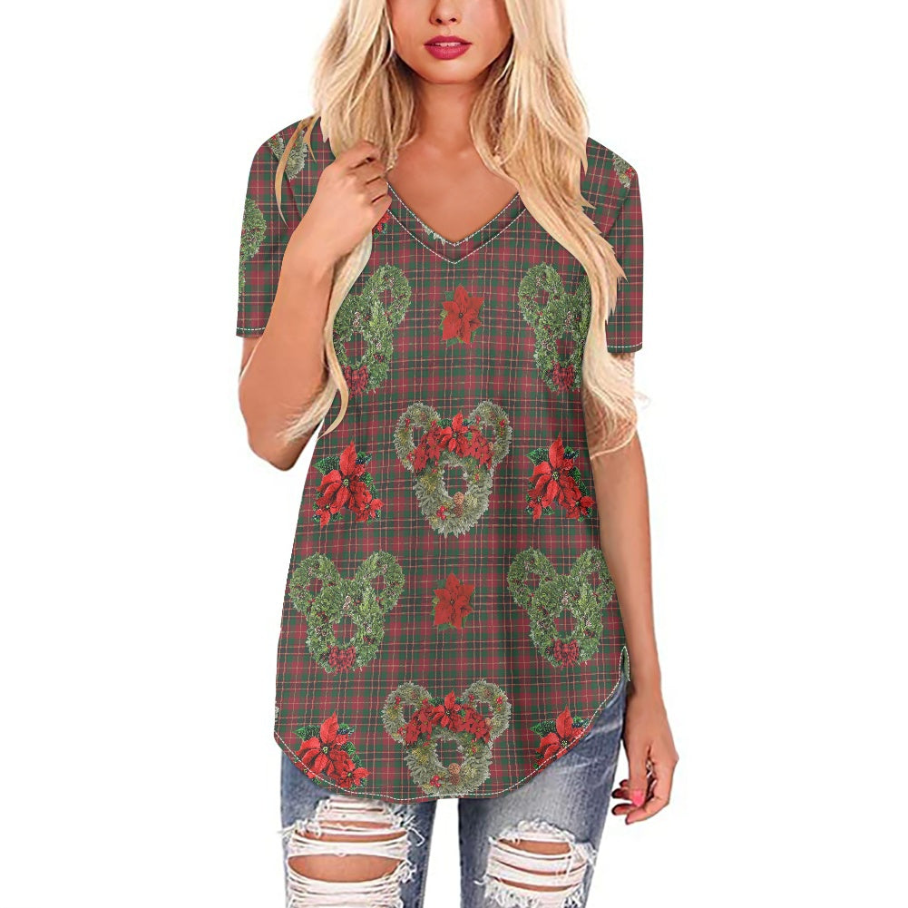 Christmas Wreaths Women's V-neck Top