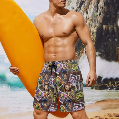 Movie Monsters All-Over Print Men's Beach Shorts