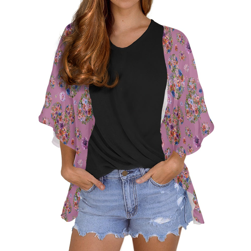 Floral Mouse Women's cardigan chiffon shirt