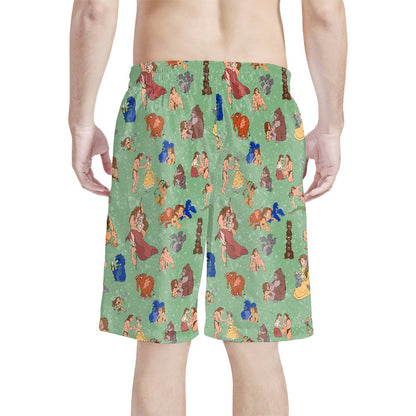 Jungle Man All-Over Print Men's Beach Shorts