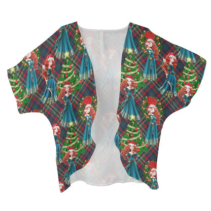 Scottish Christmas Women's cardigan chiffon shirt