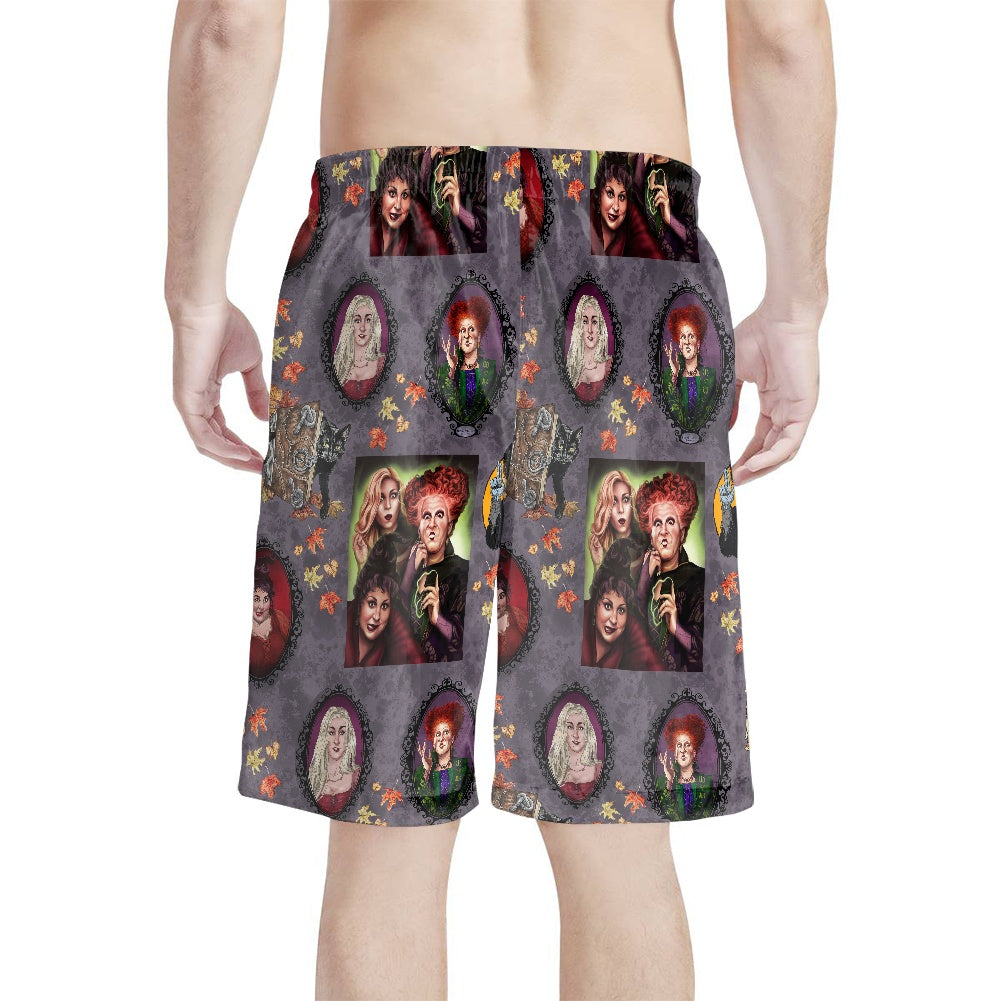 Hocus Portraits All-Over Print Men's Beach Shorts