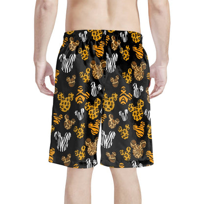 Safari Ears All-Over Print Men's Beach Shorts