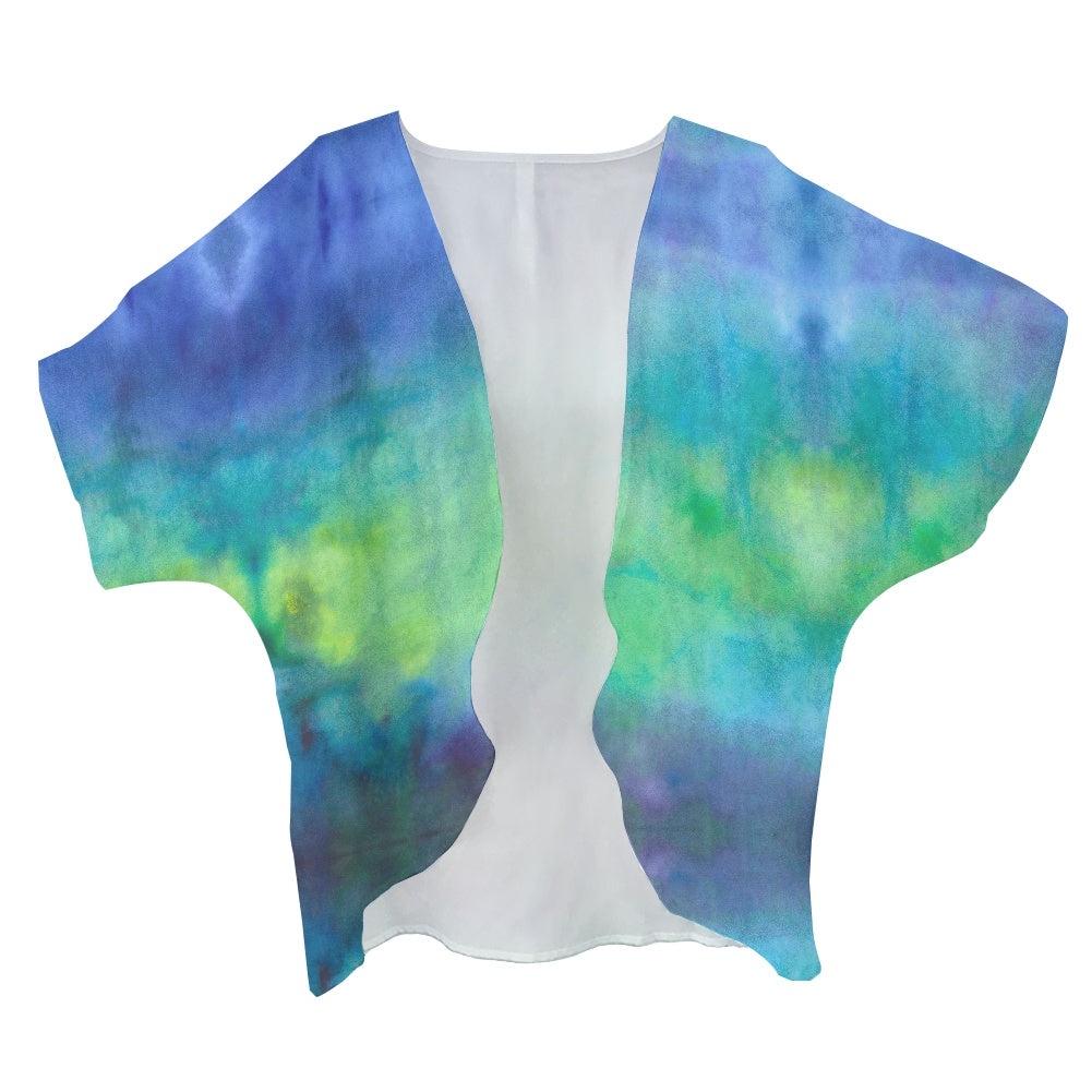 Aqua Tie Dye Women's cardigan chiffon shirt