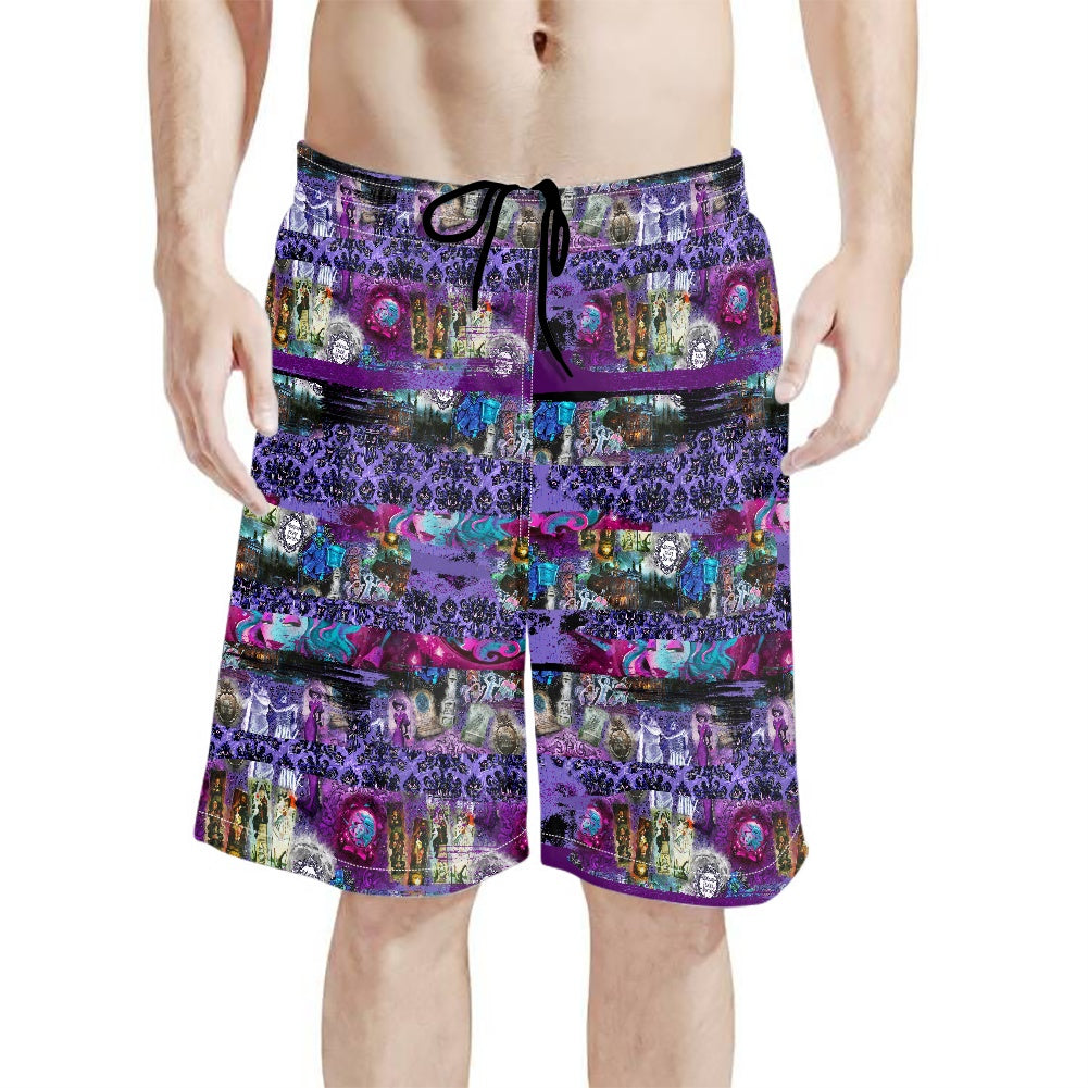 Haunted All-Over Print Men's Beach Shorts