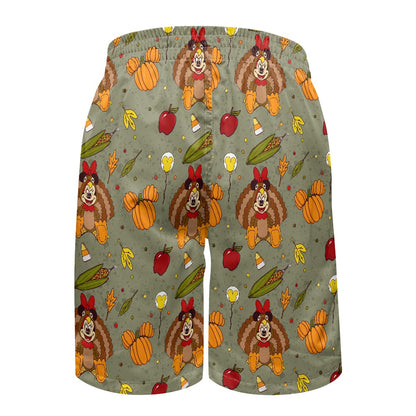 Turkey Min All-Over Print Men's Beach Shorts