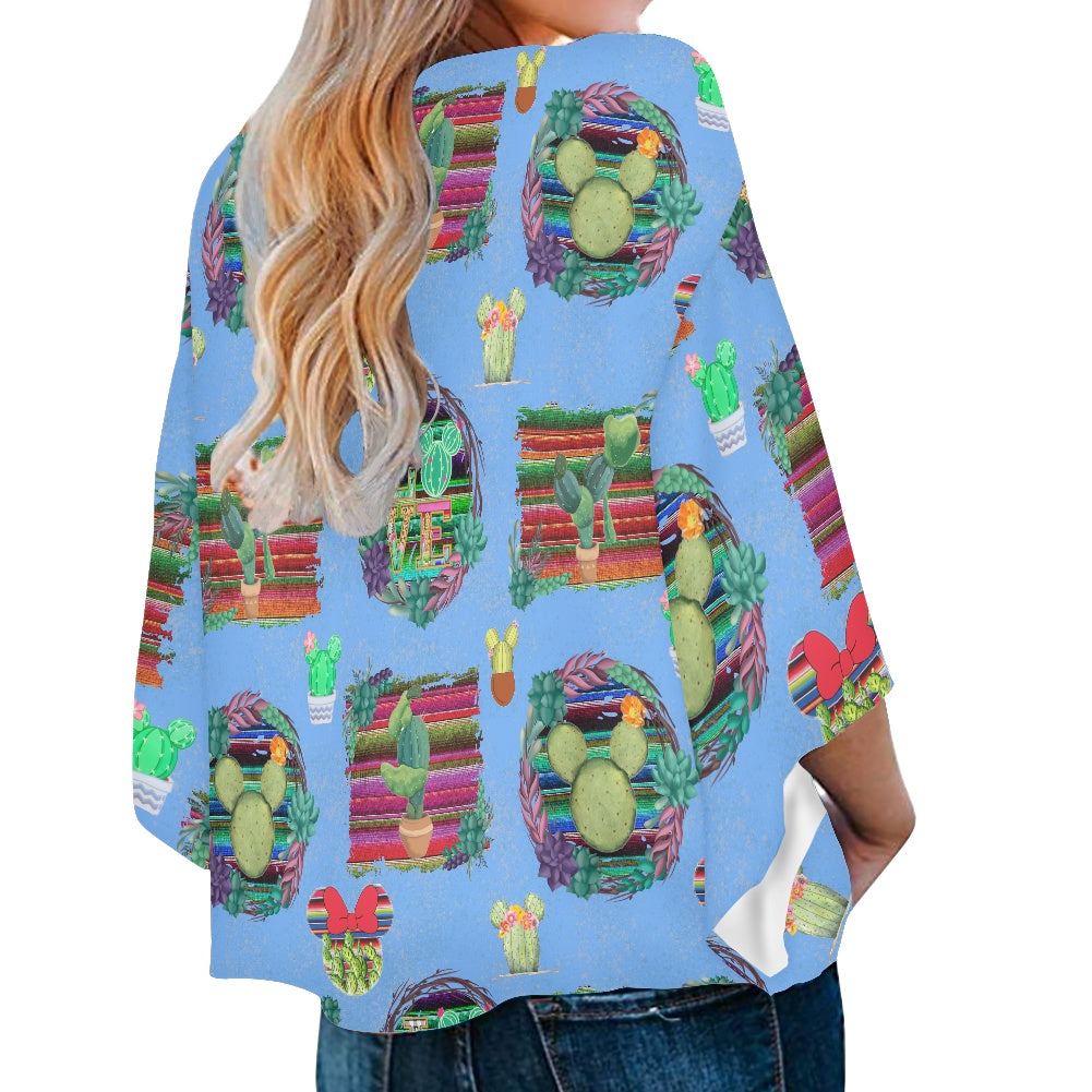 Mouse Cactus Women‘s’ V-neck Streamers Blouse