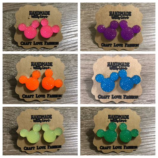 Large Neon Mouse Magical Studs