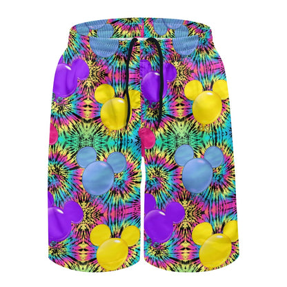 Tie Dye Mouse All-Over Print Men's Beach Shorts