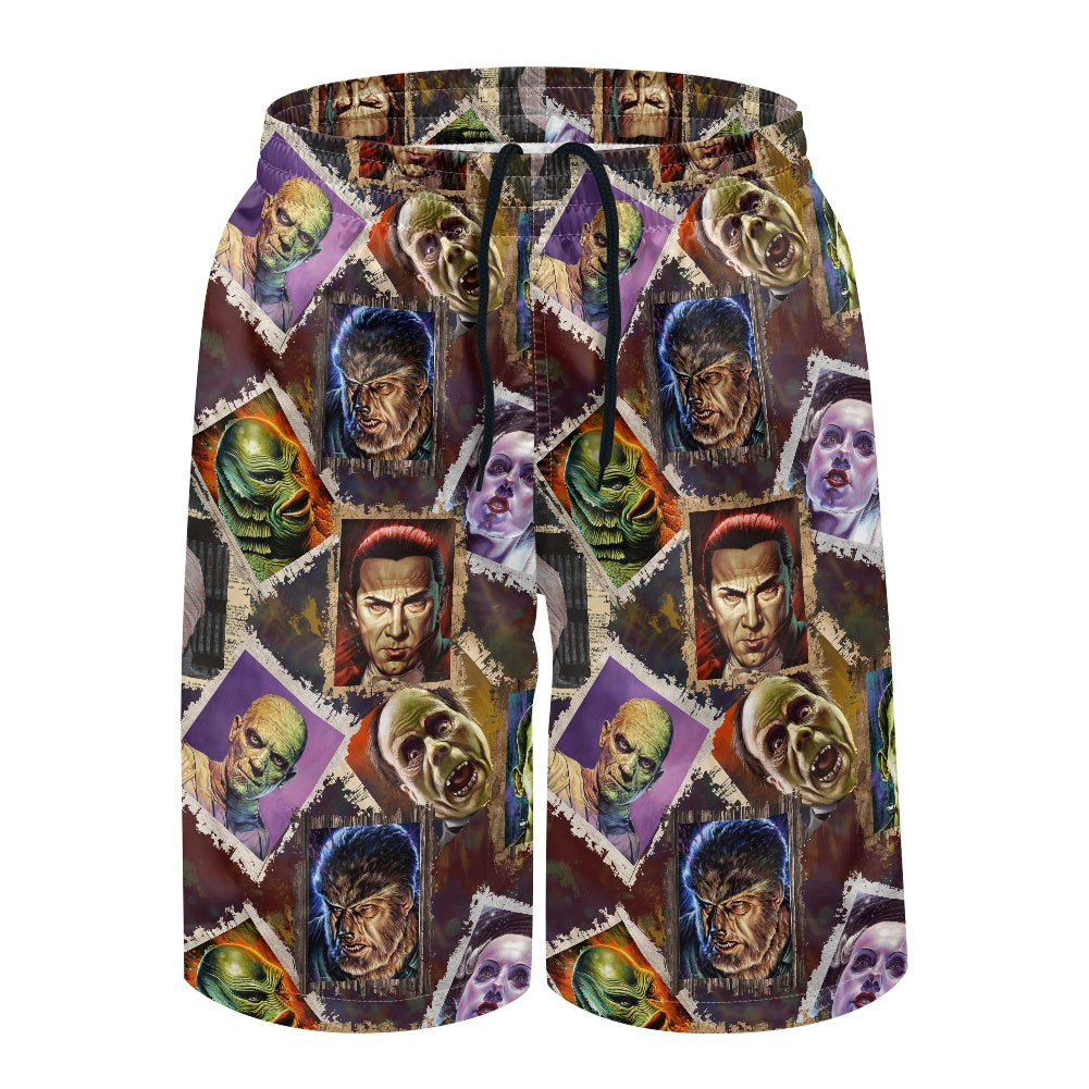 Movie Monsters All-Over Print Men's Beach Shorts